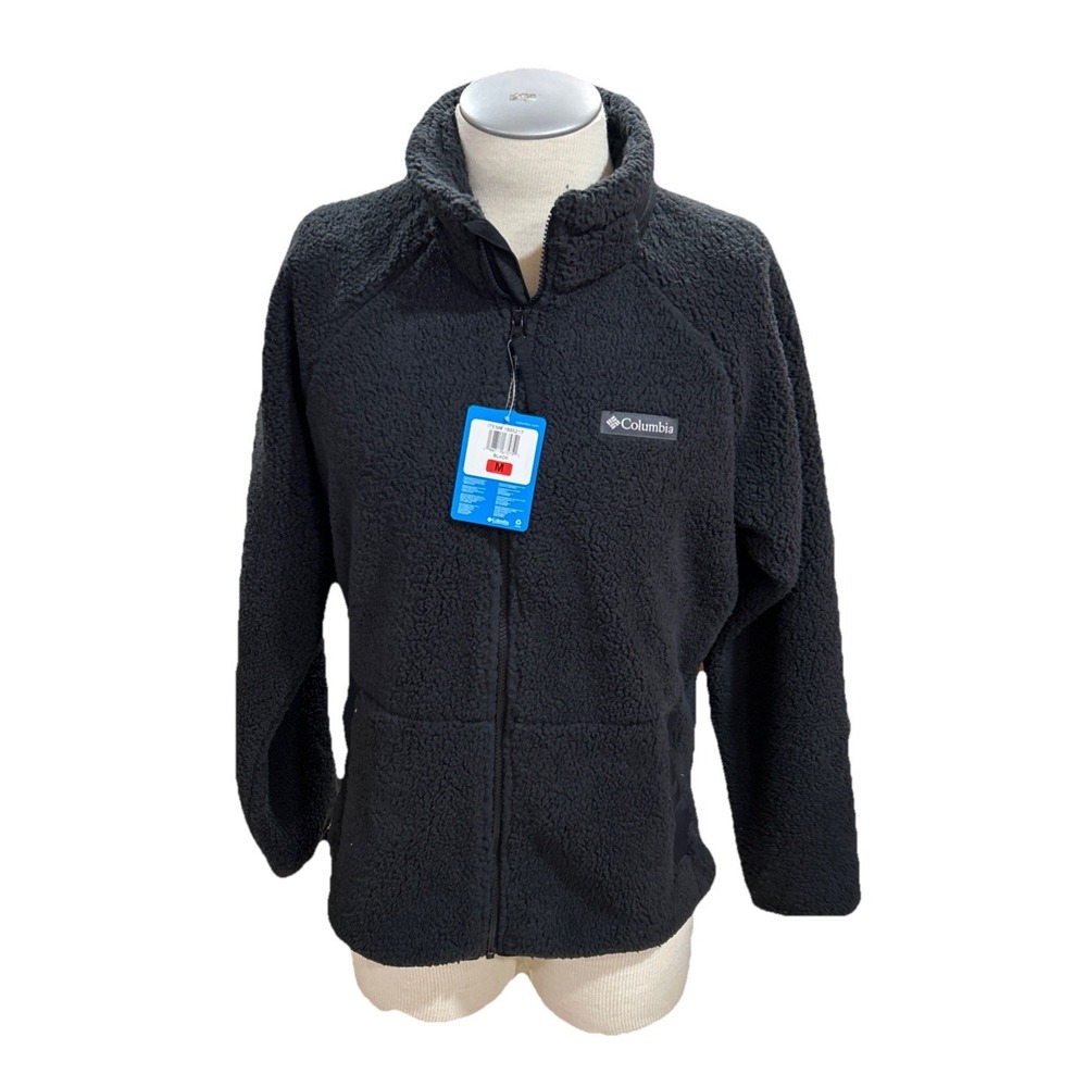 Columbia Fleece‎ Jacket Mens M Black Regular Fit Full Zip
